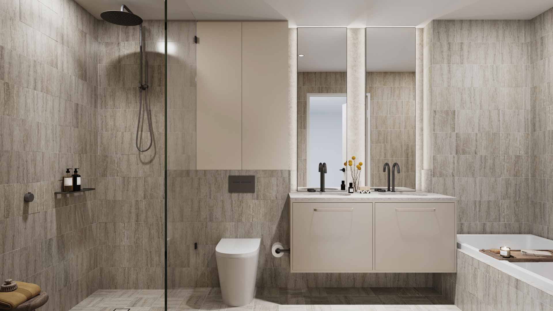 Luxury Upgraded Sand Bathroom - The Kensington