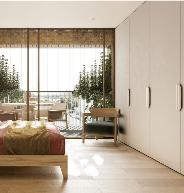 Bedroom with Enclosed Balcony